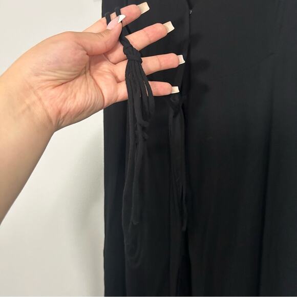 Lulu’s Heart Of Marigold Black Wrap Maxi Dress Size Small - Picture 10 of 15